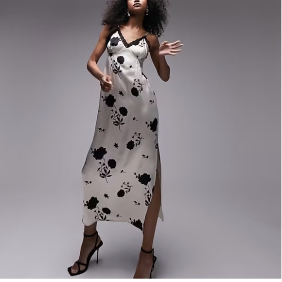 Topshop Dresses & Skirts - Topshop lace slip midi dress